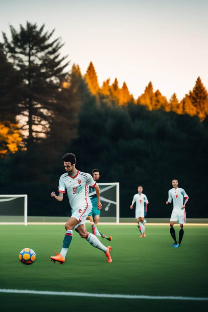 Olm men playing soccer